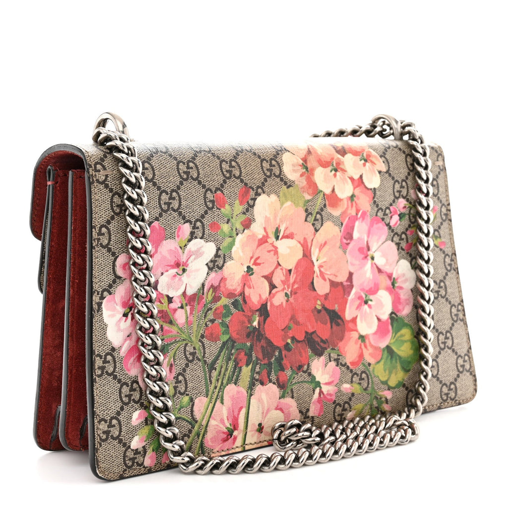 GG Supreme Monogram Blooms Small Dionysus Shoulder Bag Beige Multicolor Dry Rose