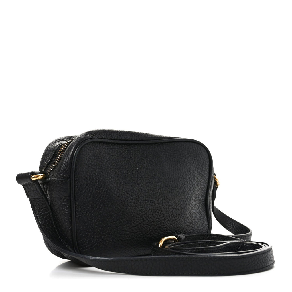 Pebbled Calfskin Mini Soho Disco Bag Black