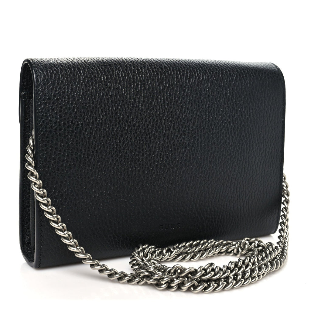 Calfskin Mini Dionysus Chain Wallet Black