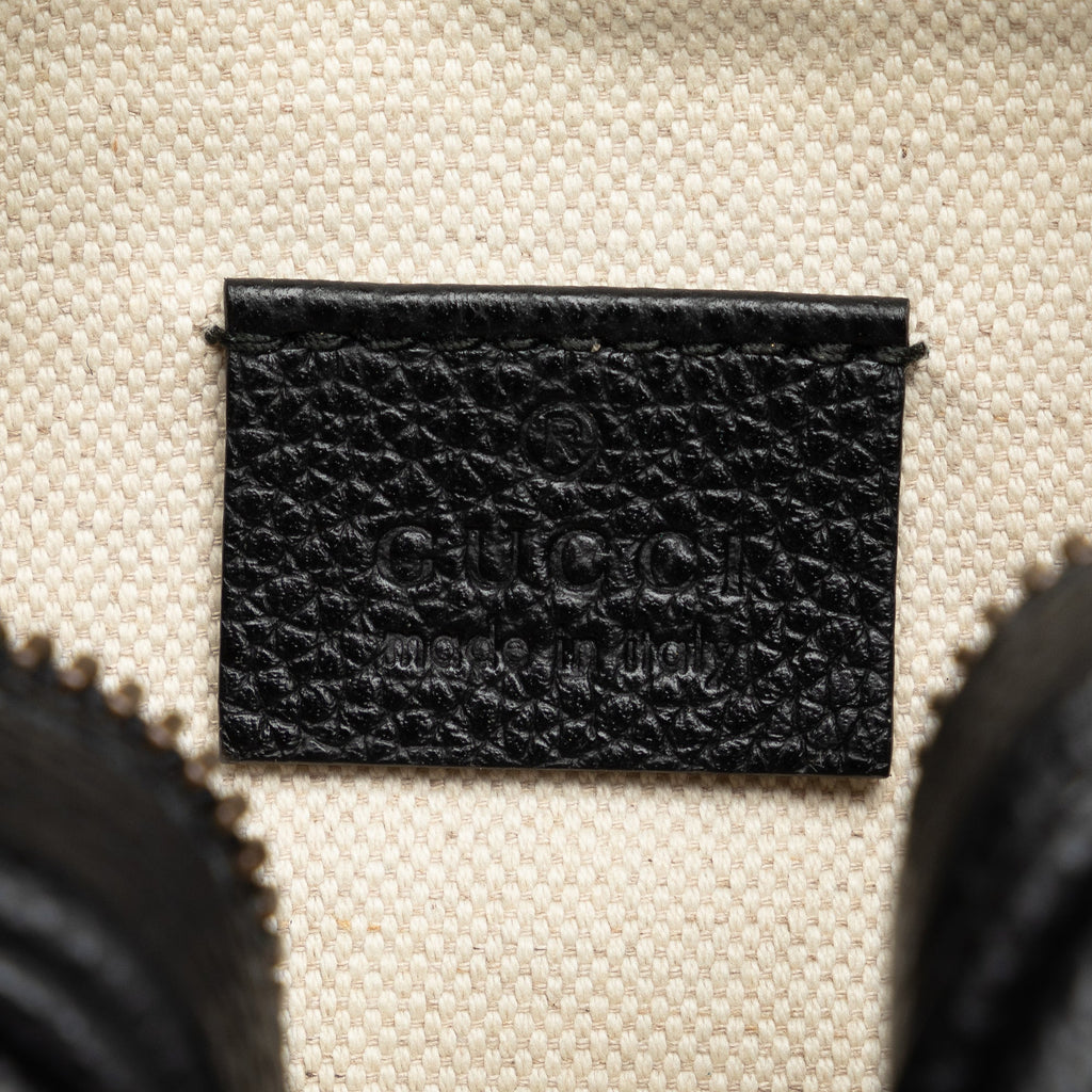 Logo Zip Messenger Bag Printed Leather Mini