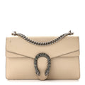 Textured Calfskin Crystal Small Dionysus Shoulder Bag Mystic White
