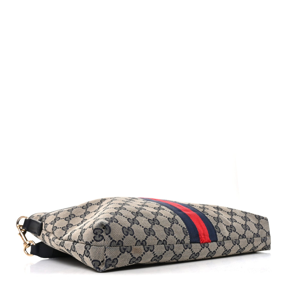 GG Supreme Monogram Web Flat Messenger Bag Navy