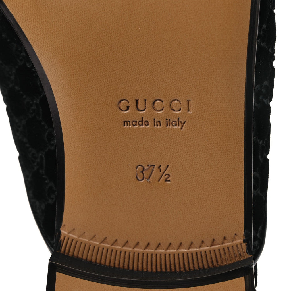 Velvet GG Monogram Womens Princetown Slippers 37.5 Black
