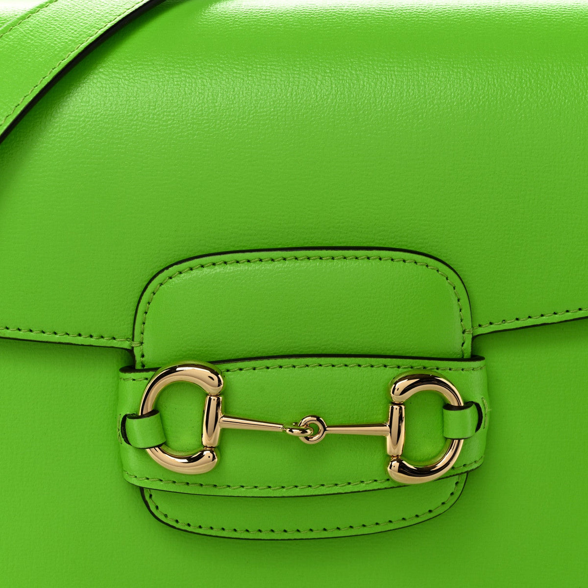 Azalea Calfskin Horsebit 1955 Shoulder Bag Electric Green