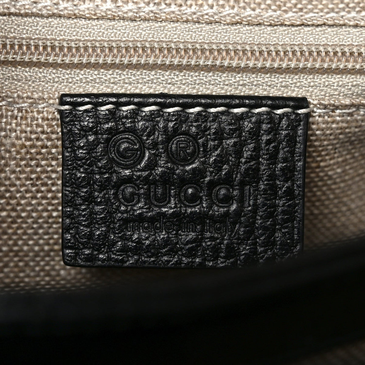 Dollar Calfskin Interlocking G Top Handle Shoulder Bag Black