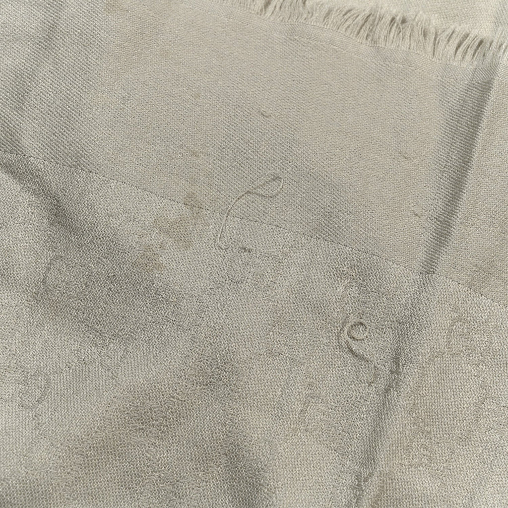 Wool Silk Jacquard GG Monogram Square Shawl Grey