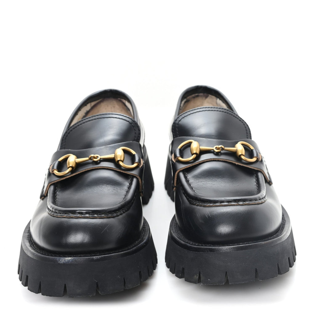 Cordovan Lux Womens Harald Horsebit 25mm Platform Loafers 40 Black