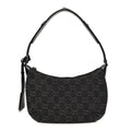 Jacquard Black Denim GG Monogram Horsebit Slim Small Shoulder Bag Black Grey