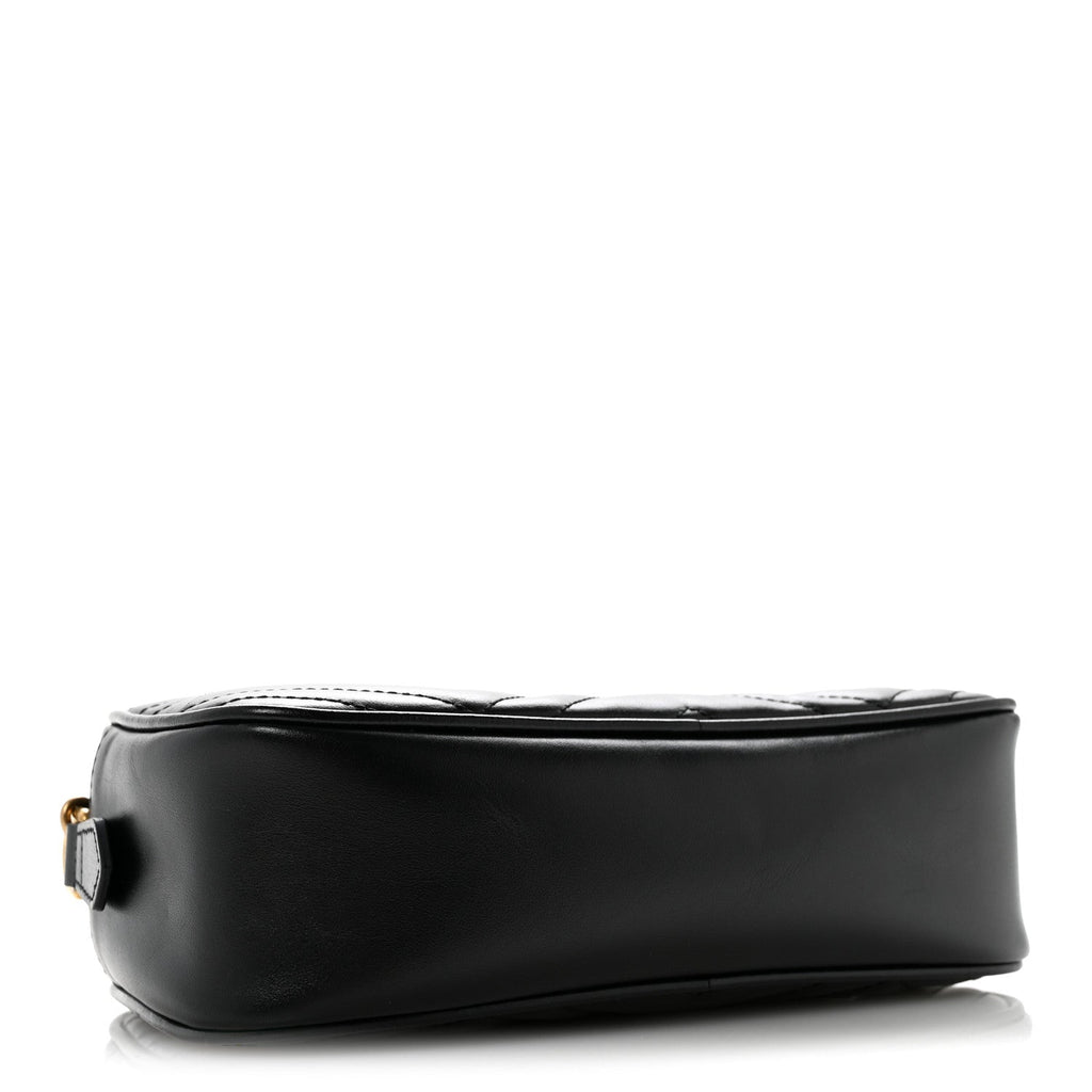 Calfskin Matelasse Small GG Marmont Chain Shoulder Bag Black