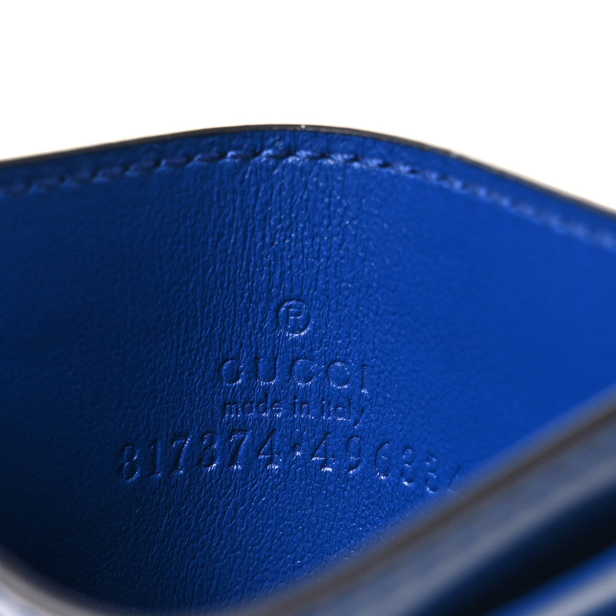Calfskin Lux Man Card Case Metal Blue