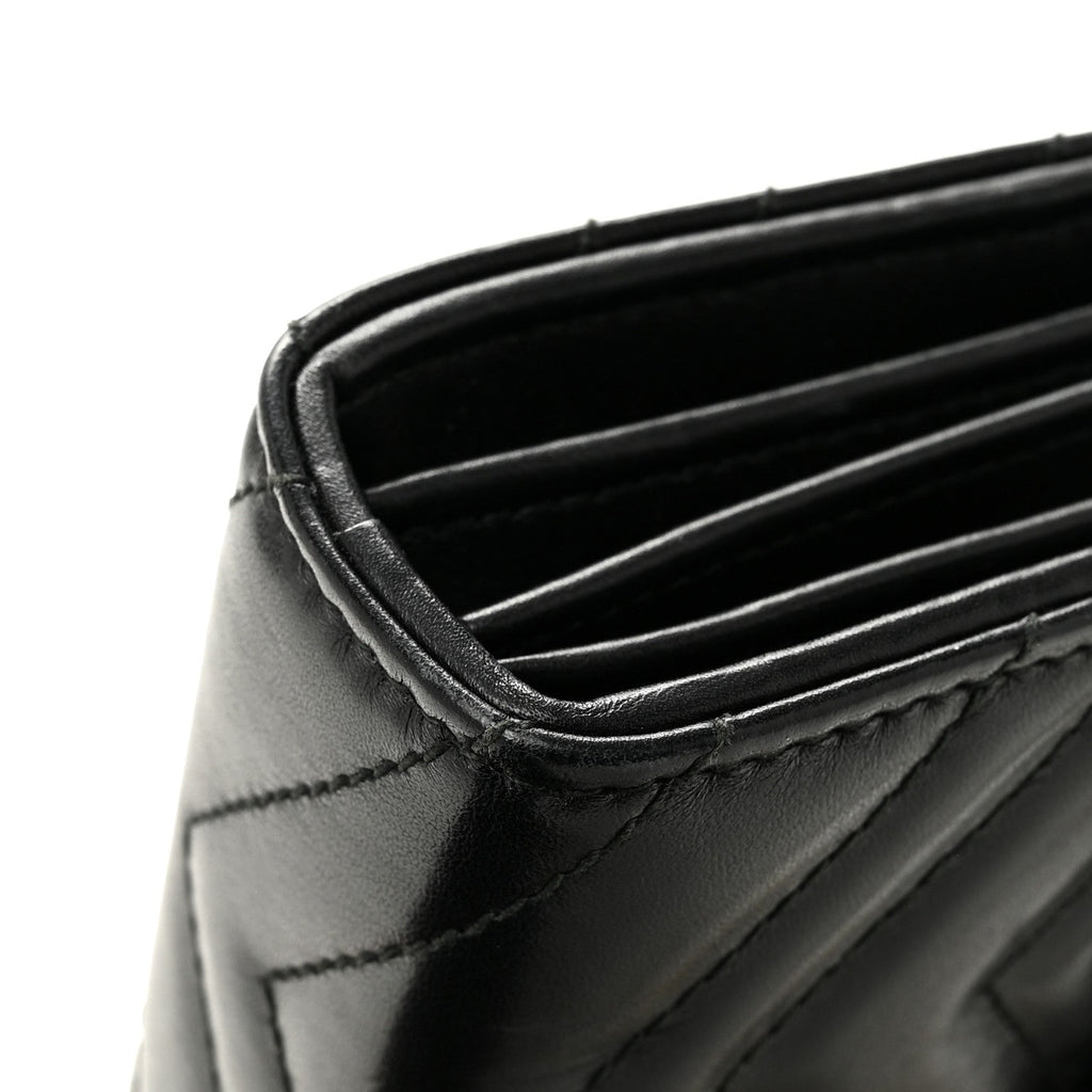 Calfskin Matelasse GG Marmont Chain Wallet Black