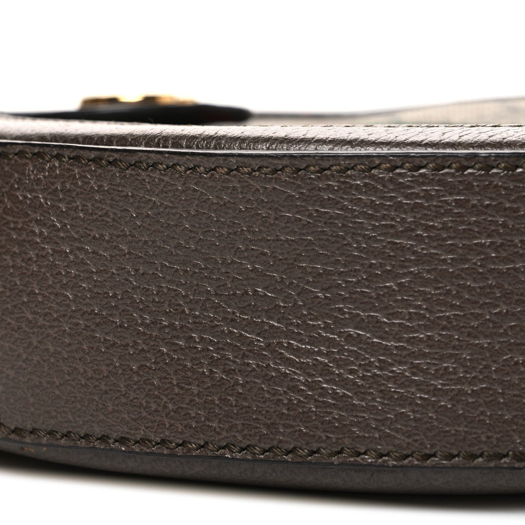 GG Supreme Monogram Web Mini Ophidia Round Shoulder Bag Brown