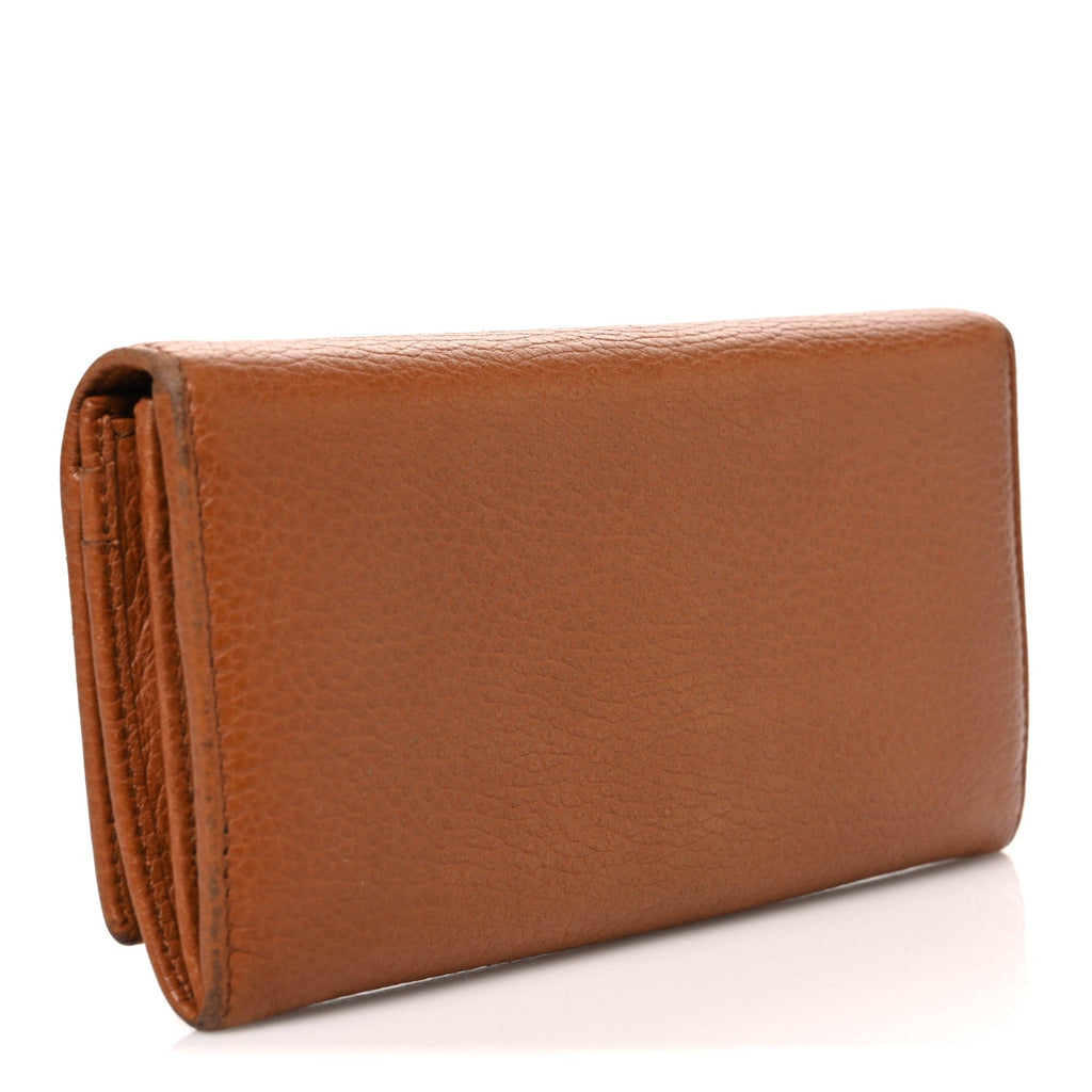 Dollar Calfskin Continental Flap Wallet Cuir