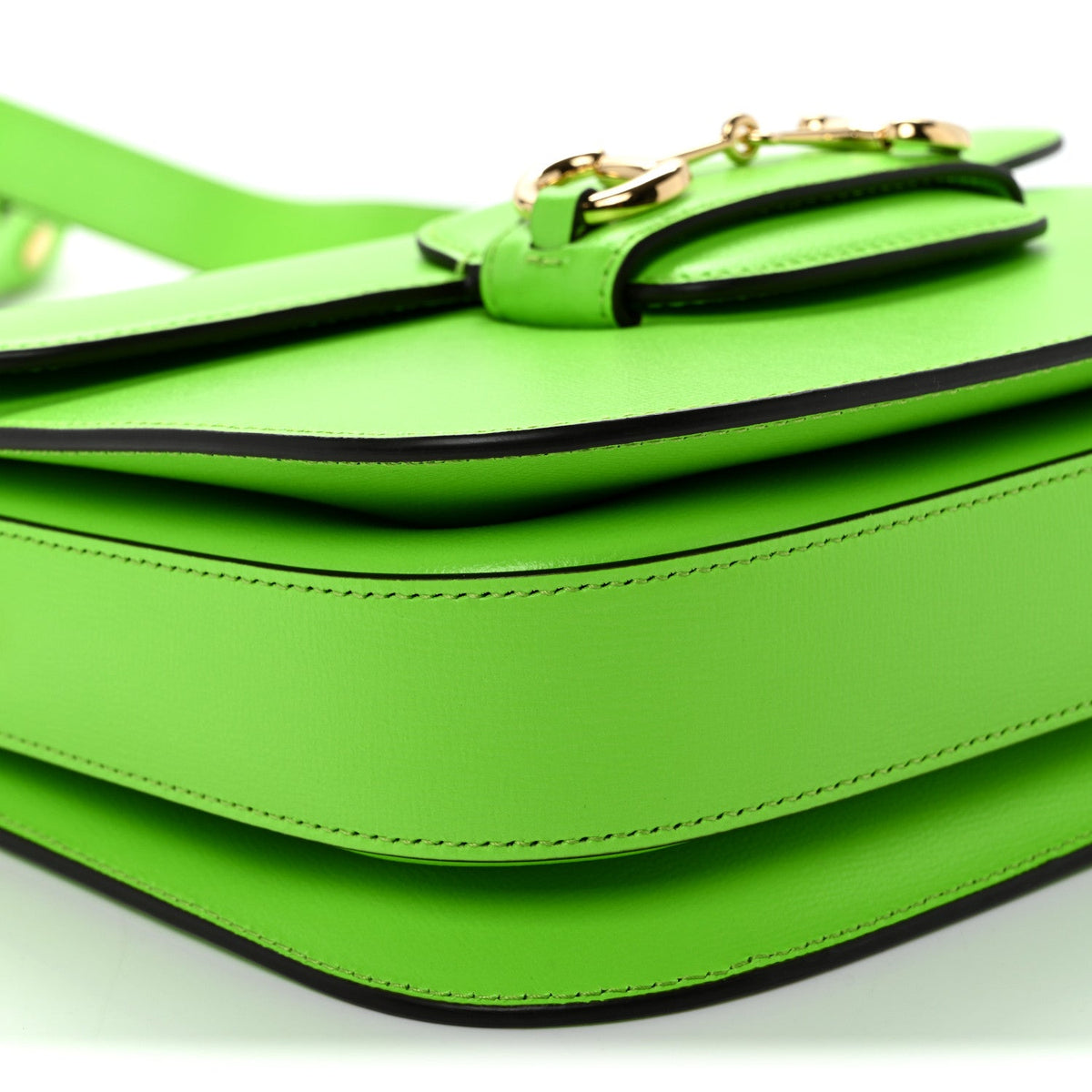 Azalea Calfskin Horsebit 1955 Shoulder Bag Electric Green