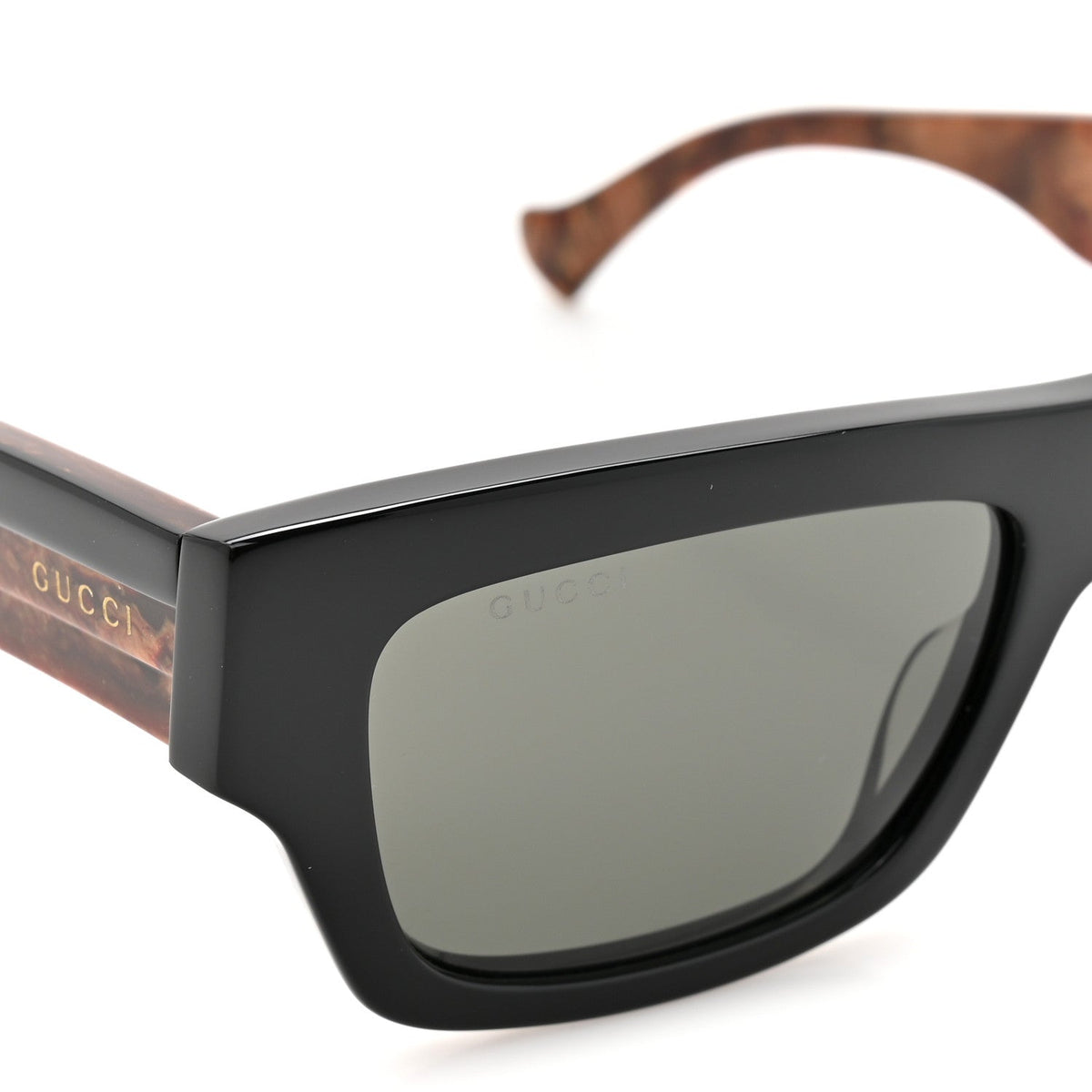 Acetate Rectangle Frame Web Sunglasses GG1301S Brown
