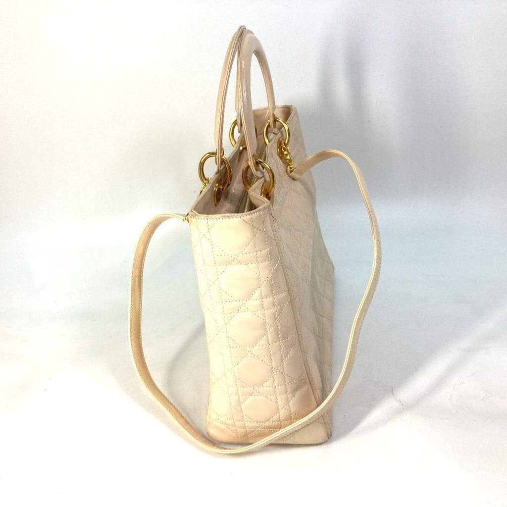 Lady Dior Bag Cannage Quilt Patent Large