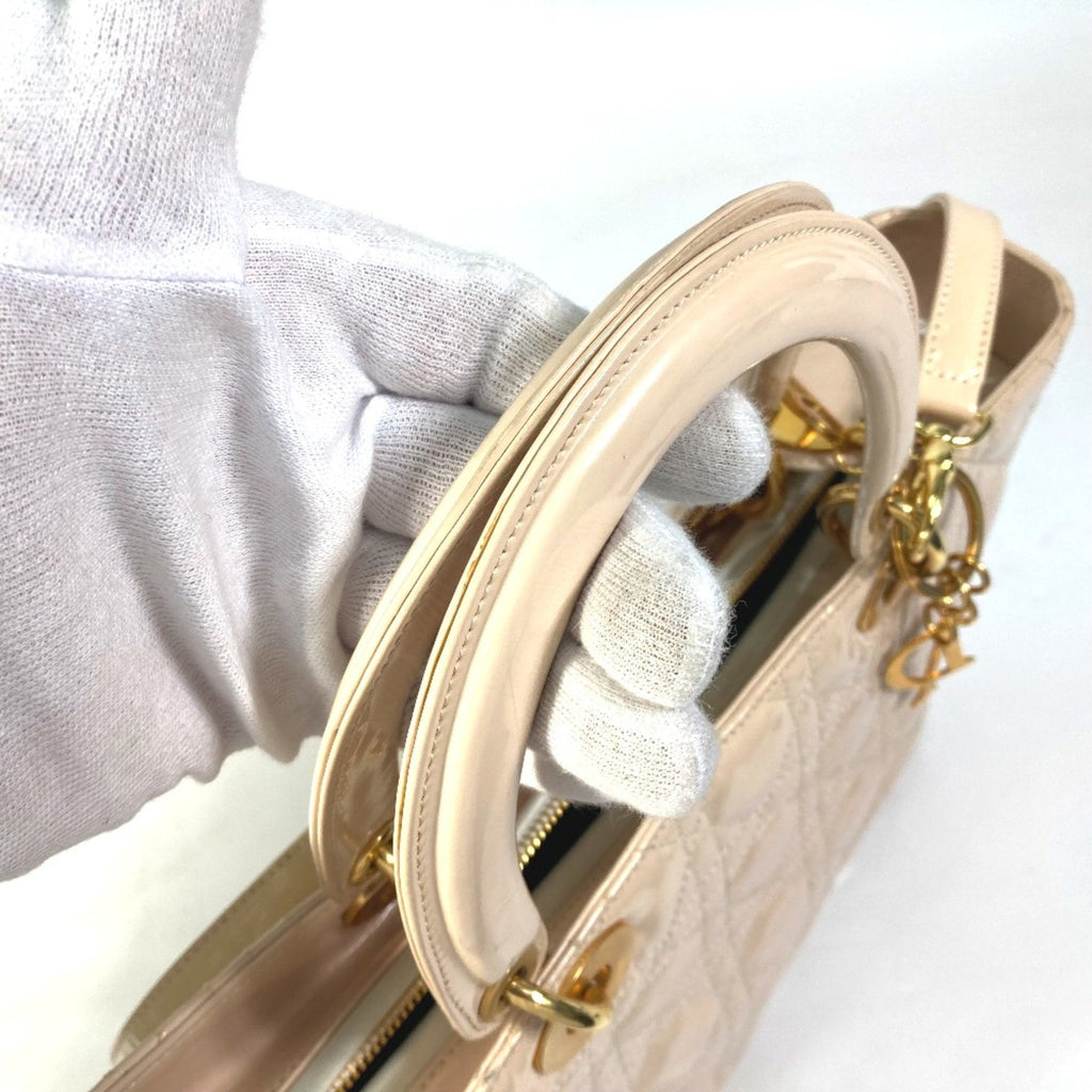 Lady Dior Bag Cannage Quilt Patent Large