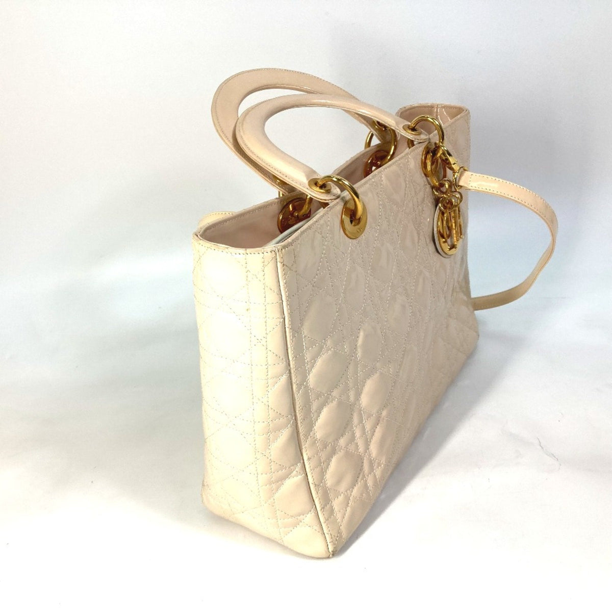 Lady Dior Bag Cannage Quilt Patent Large