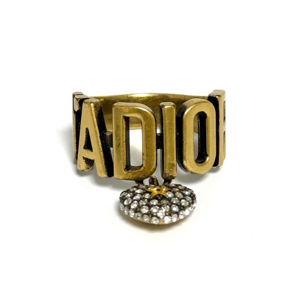 Antique Ring Metal and Rhinestone
