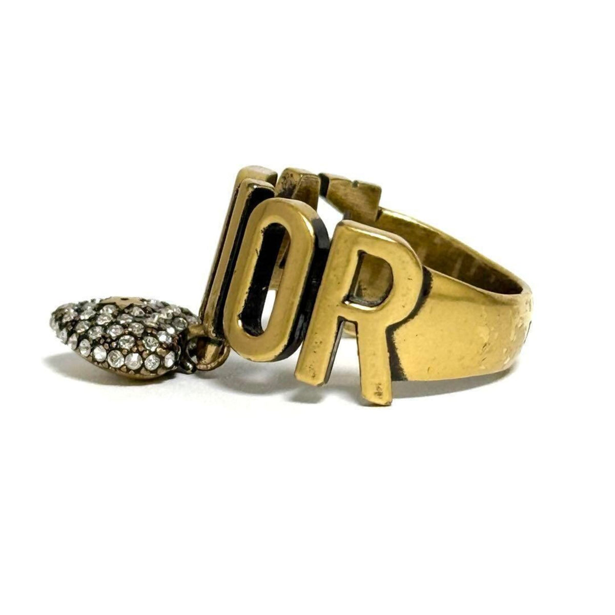 Antique Ring Metal and Rhinestone