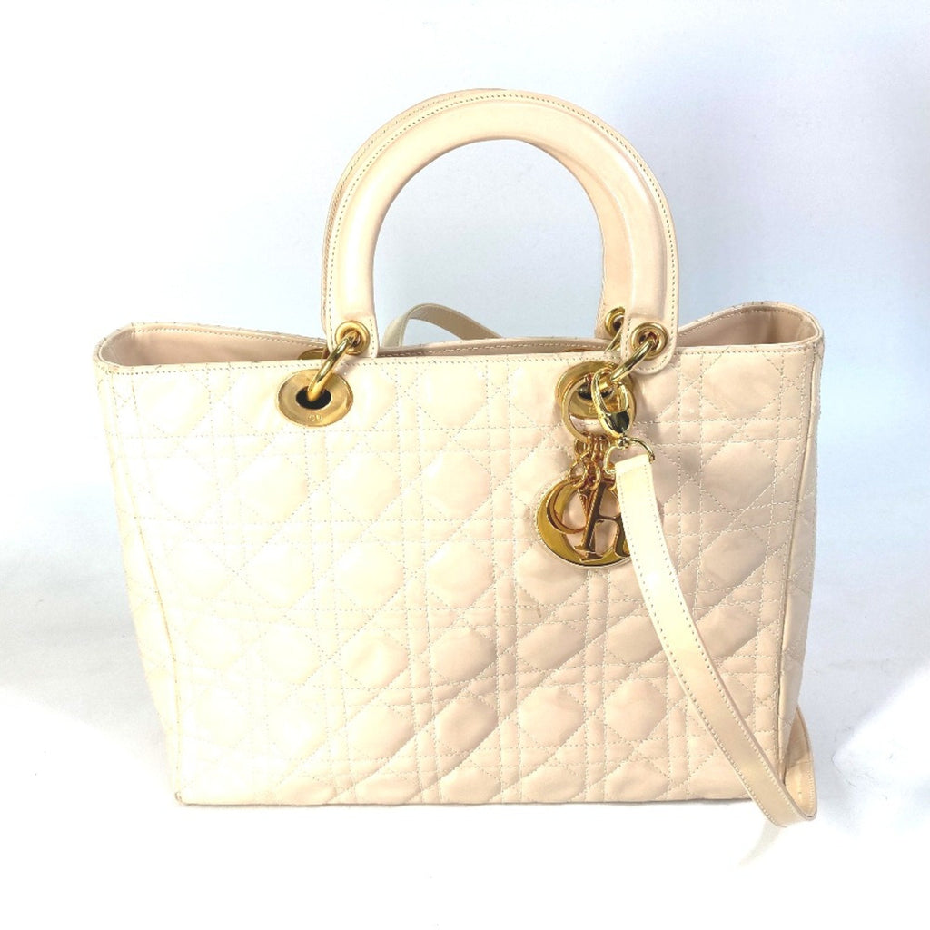 Lady Dior Bag Cannage Quilt Patent Large
