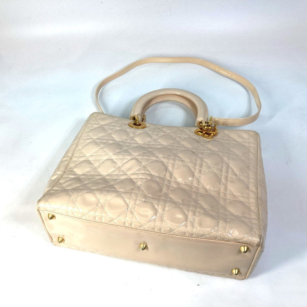 Lady Dior Bag Cannage Quilt Patent Large