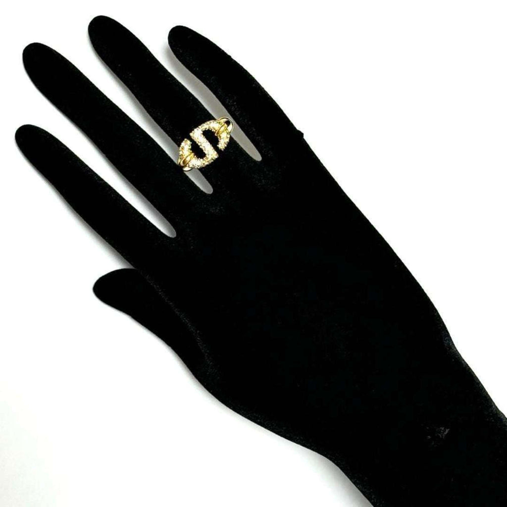 Band Ring Metal and Rhinestone
