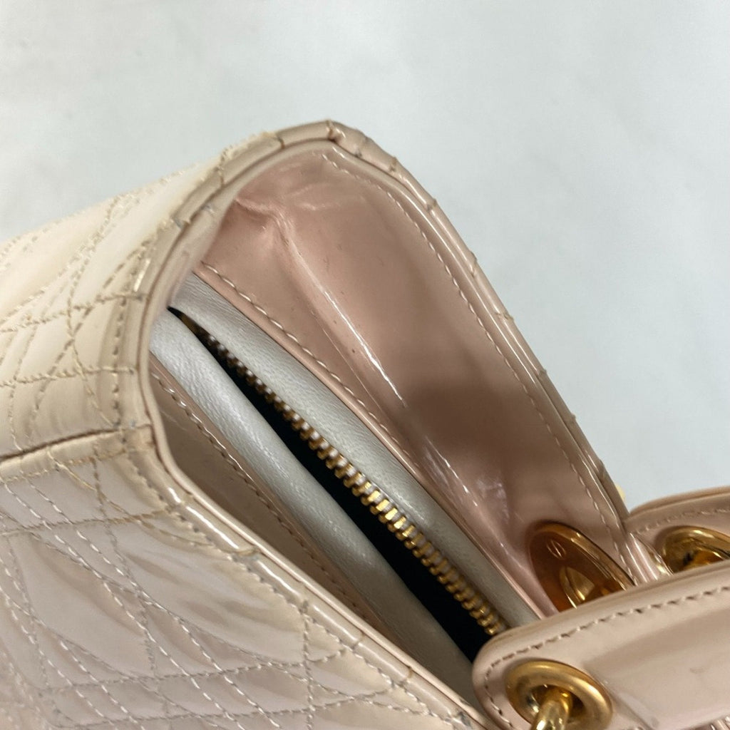 Lady Dior Bag Cannage Quilt Patent Large