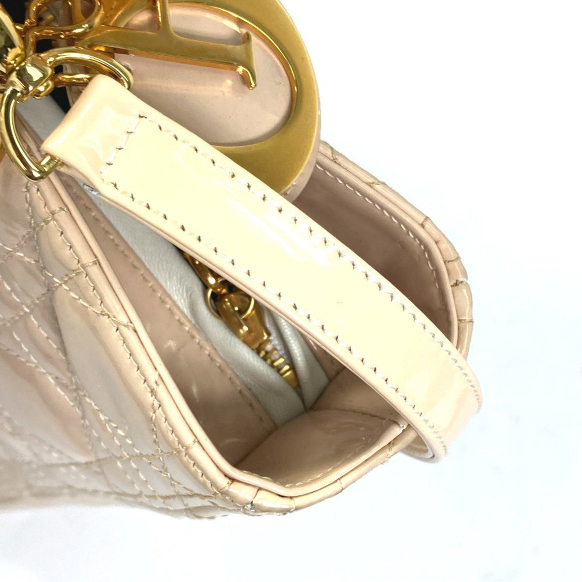 Lady Dior Bag Cannage Quilt Patent Large