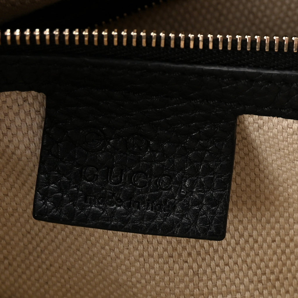 Pebbled Calfskin Medium Soho Chain Shoulder Bag Black