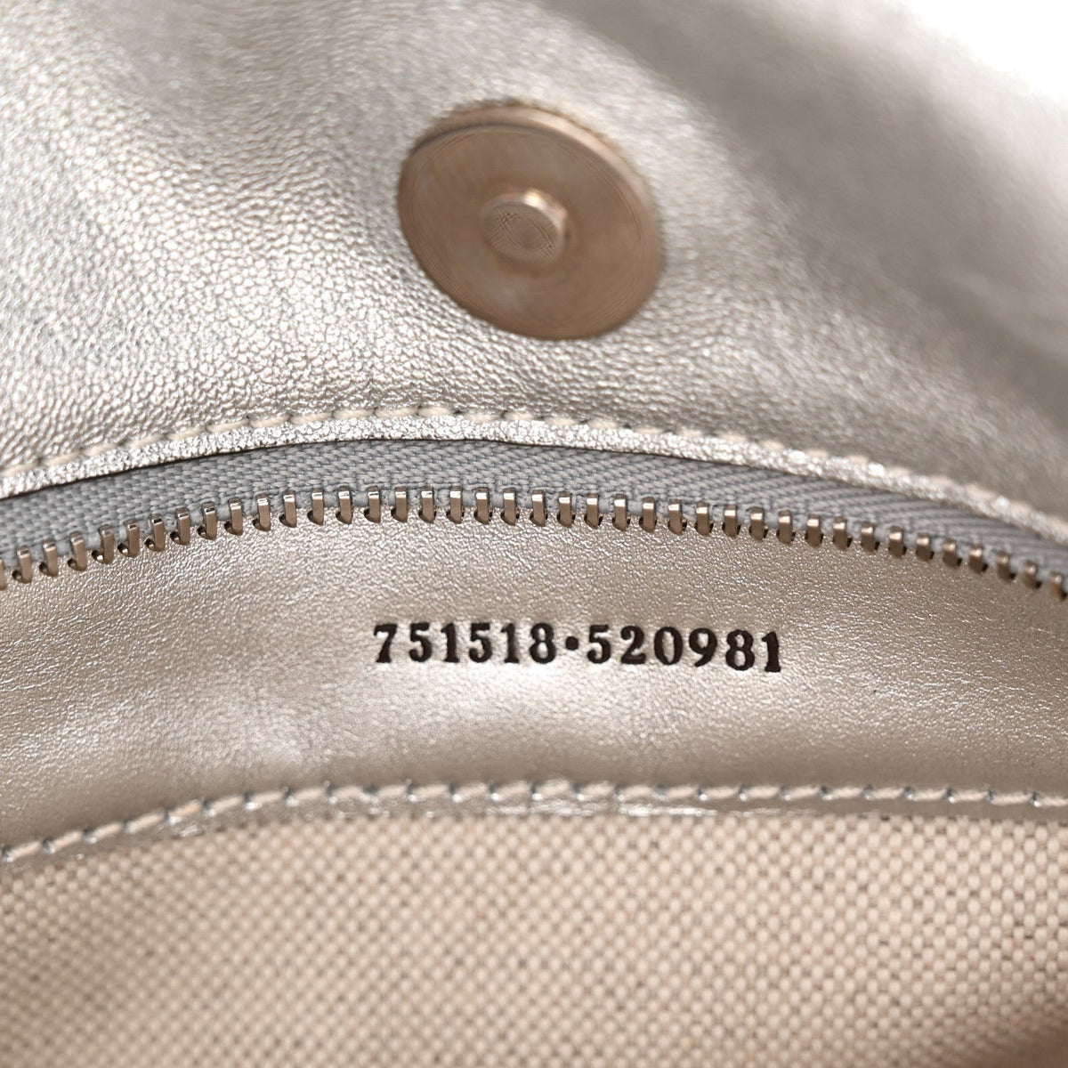 Sakai Be Green Calfskin Diagonal Stitched Small Blondie Tote Silver