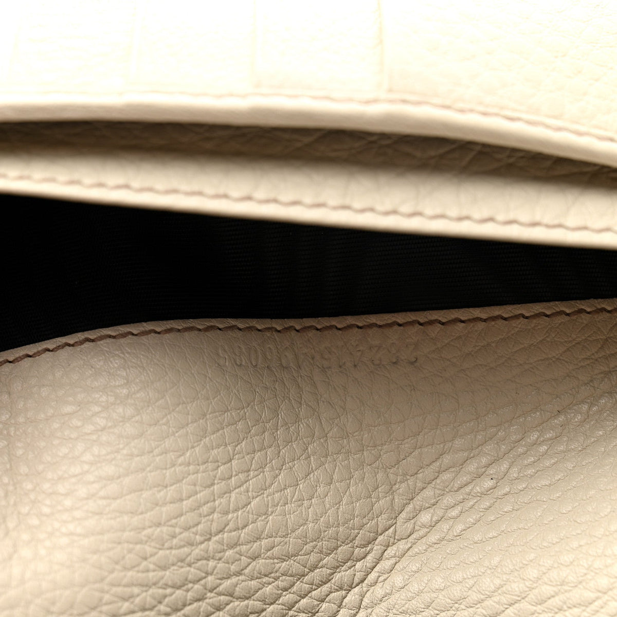 Pebbled Calfskin Large Soho Continental Wallet Off White