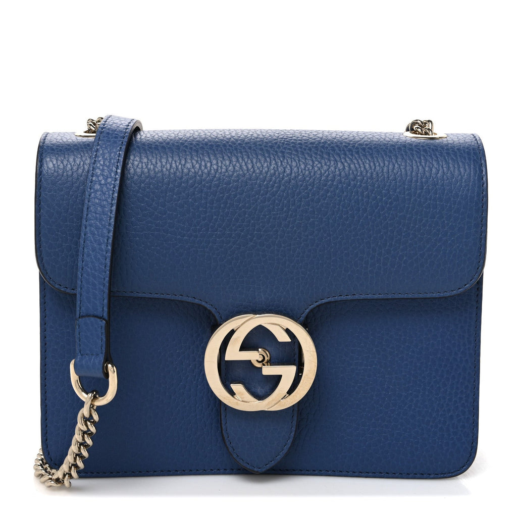 Dollar Calfskin Small Interlocking G Shoulder Bag Caspian