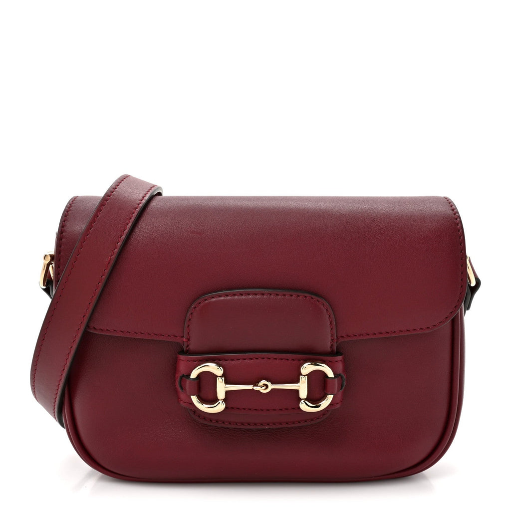 Soft Calfskin Horsebit 1955 Small Shoulder Bag Rosso Ancora