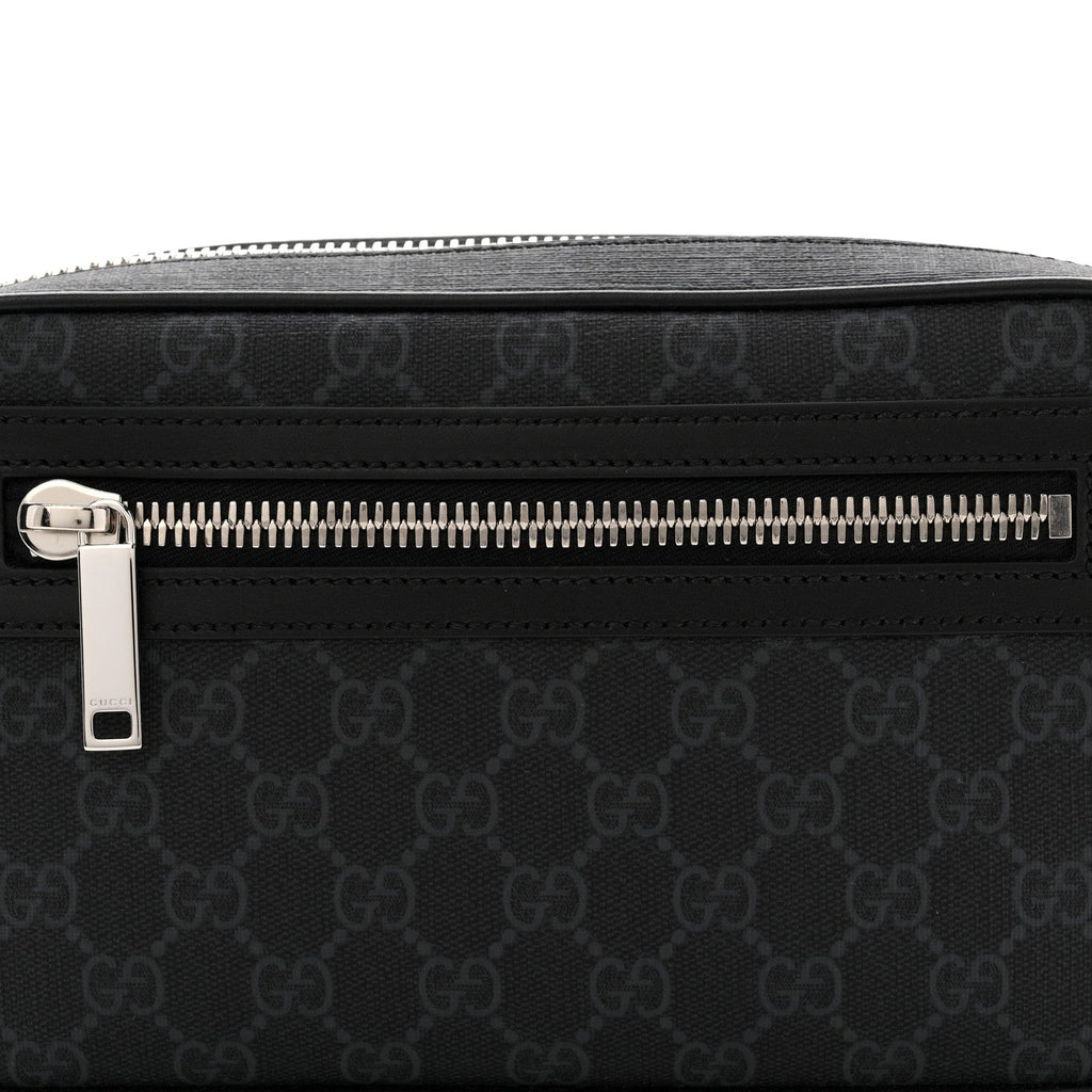 Soft GG Supreme Monogram Web Belt Bag Black Grey