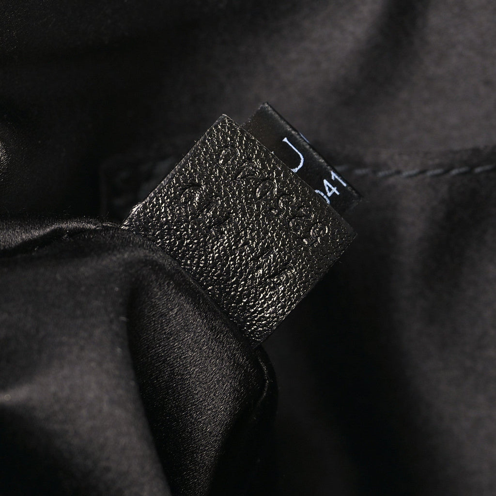 Jacquard Black Denim GG Monogram Horsebit Slim Small Shoulder Bag Black Grey