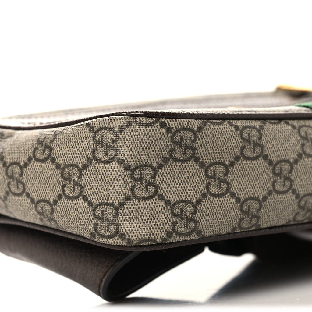 Soft GG Supreme Monogram Medium Ophidia Belt Bag Dark Brown