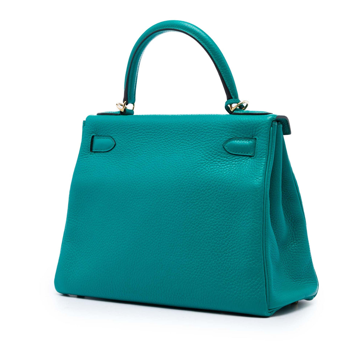 Kelly Handbag Green Clemence with Gold Hardware 28