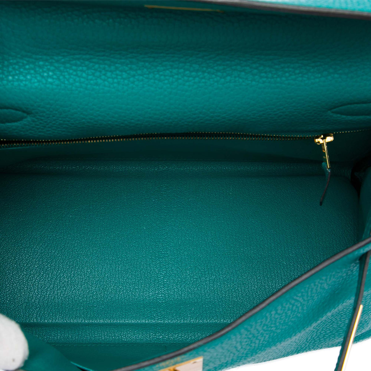 Kelly Handbag Green Clemence with Gold Hardware 28
