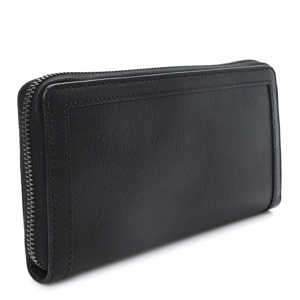 Wonka Grain Calfskin Diana Continental Wallet Black Black