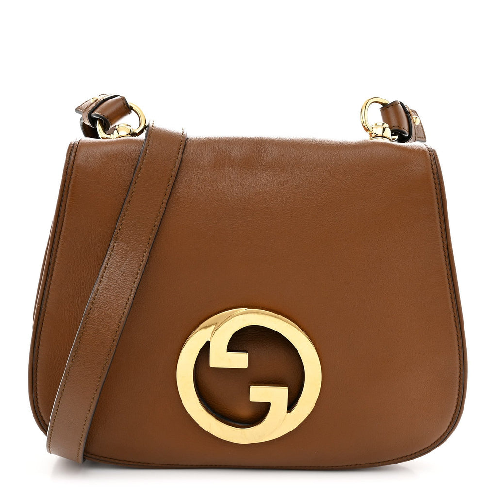 Roxy Calfskin Web Medium Blondie Shoulder Flap Bag Cuir