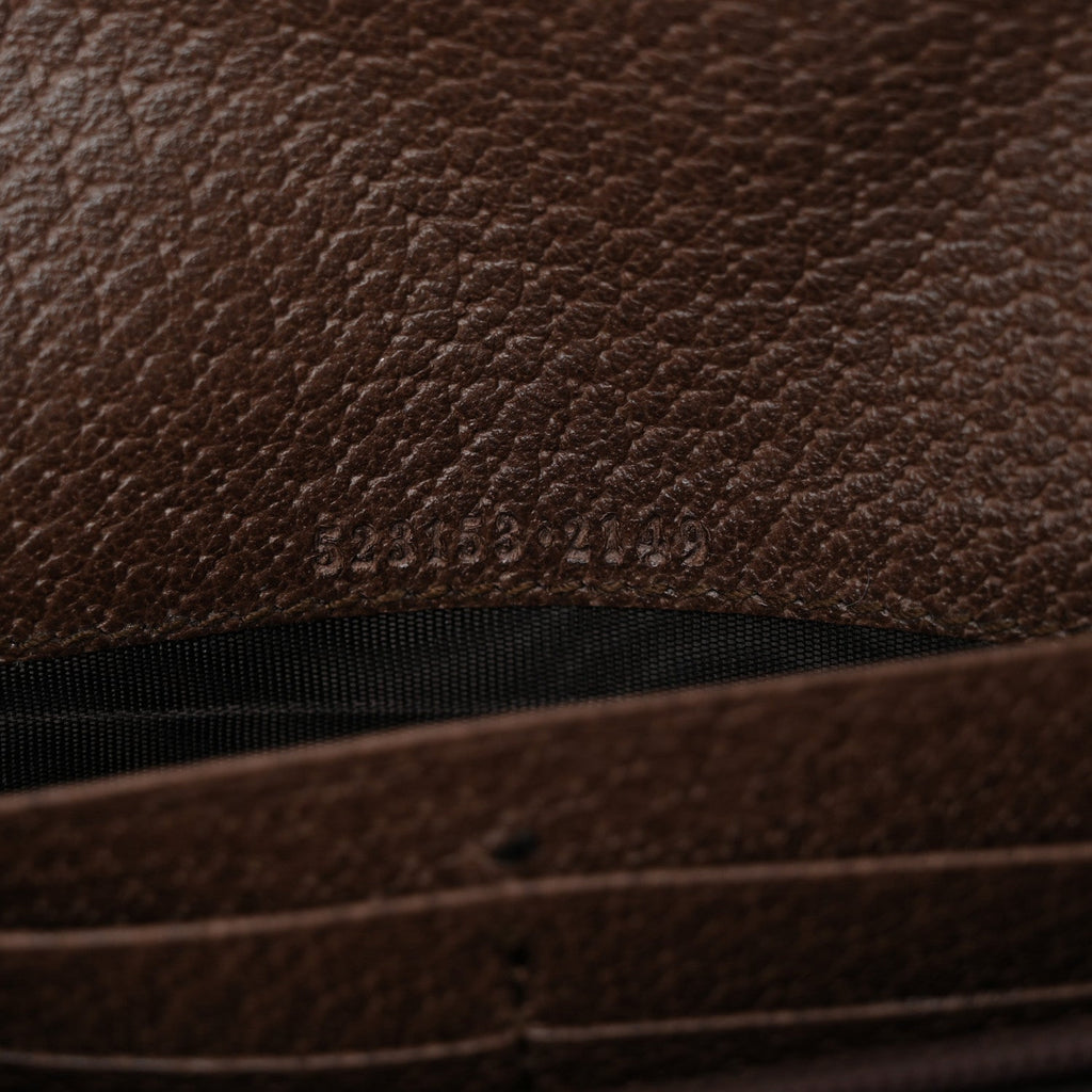 GG Supreme Monogram Web Ophidia Continental Wallet Brown