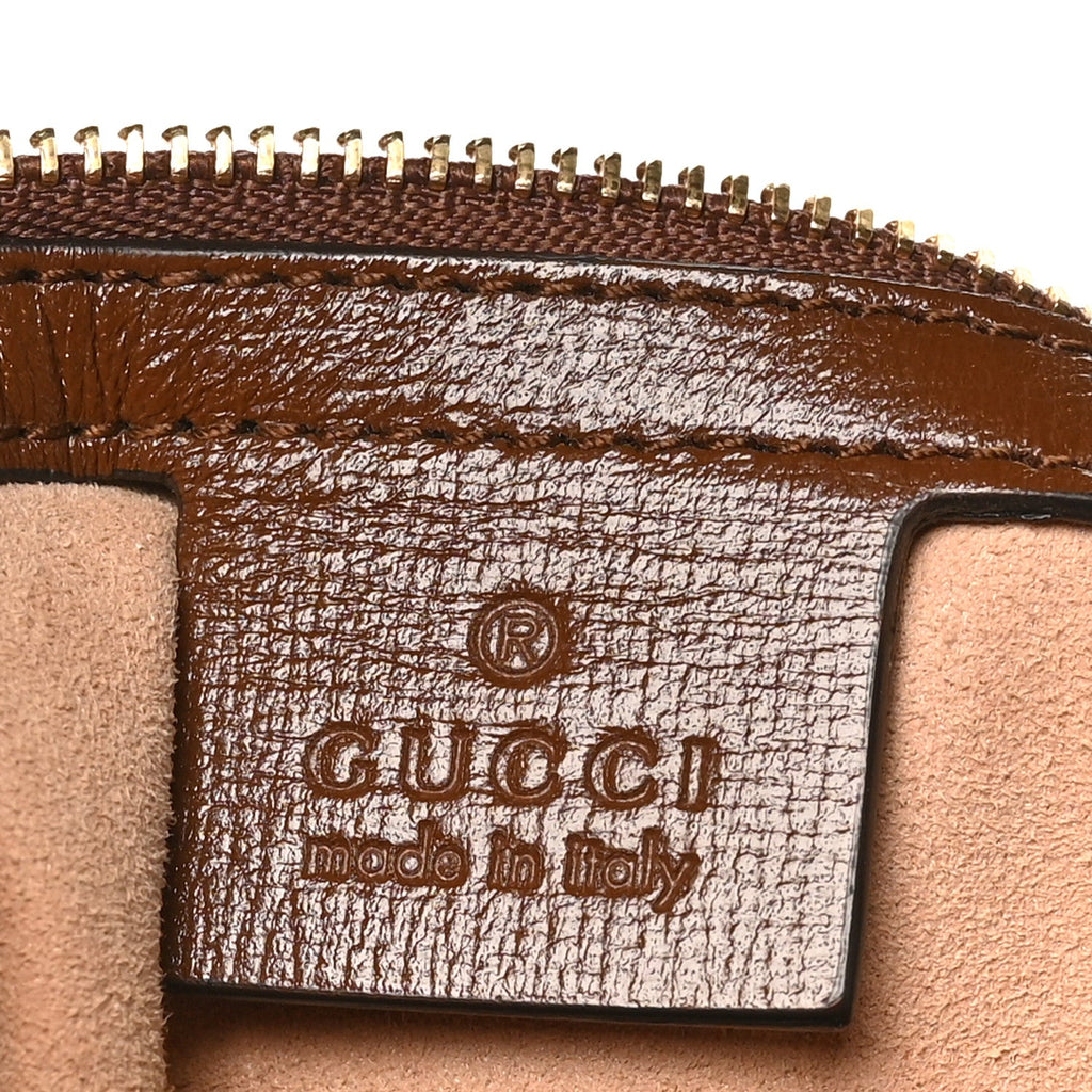 GG Supreme Monogram Azalea Calfskin Web Small Jackie 1961 Hobo Beige Ebony Brown Sugar