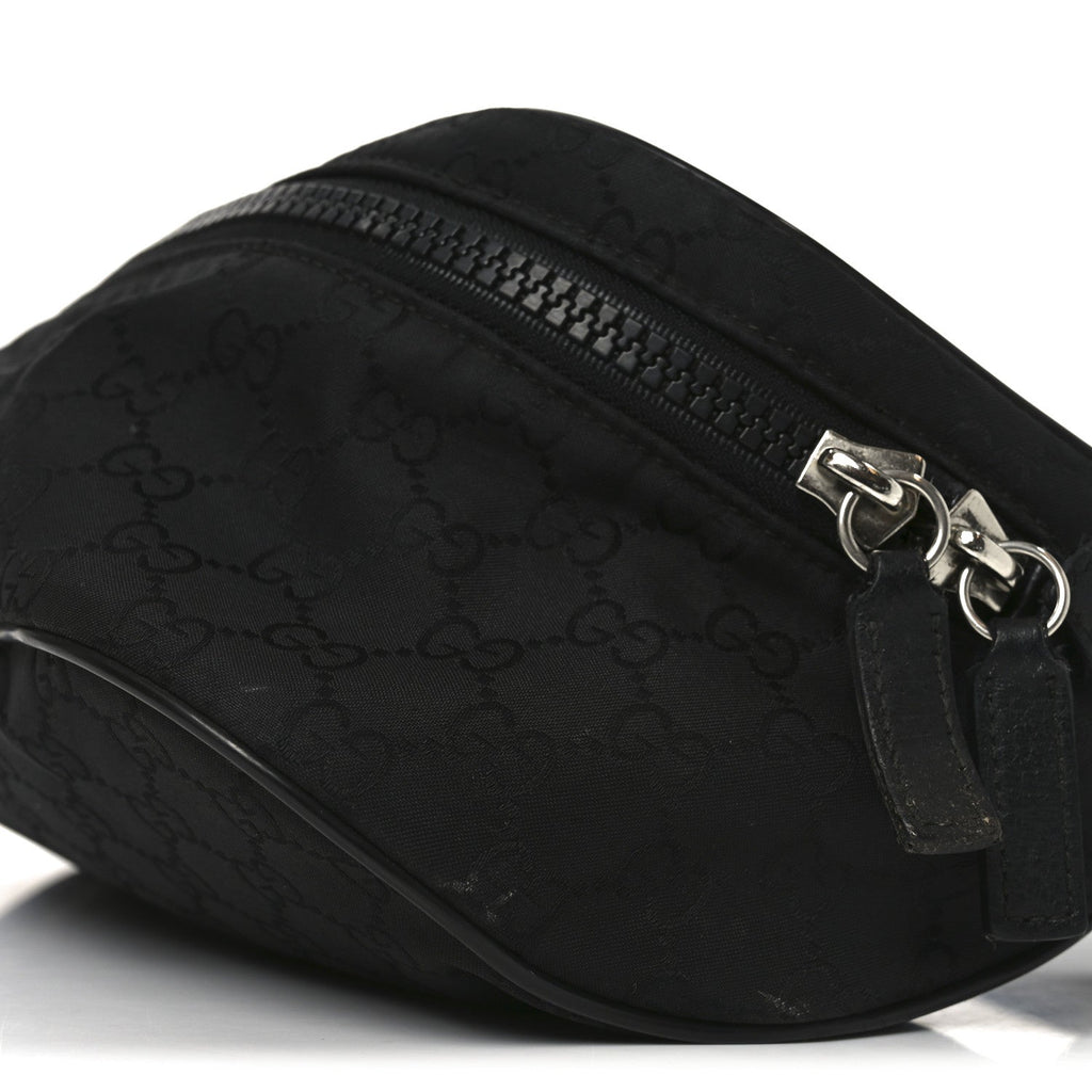 Nylon Monogram Fanny Pack Belt Bag Black