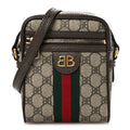 X BALENCIAGA BB Supreme Monogram Web Mini Ophidia Messenger Beige New Acero
