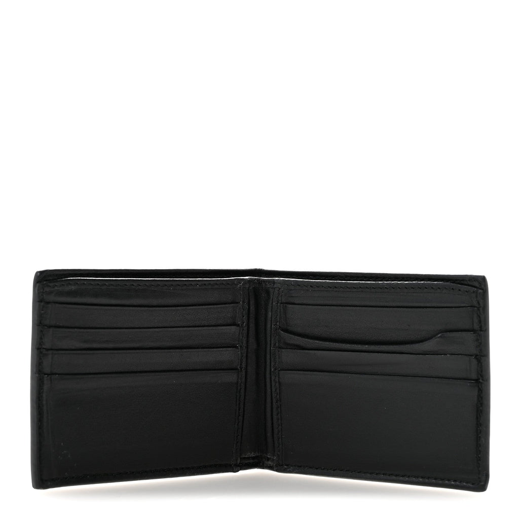Plutone Calfskin Logo Bi-Fold Wallet Black
