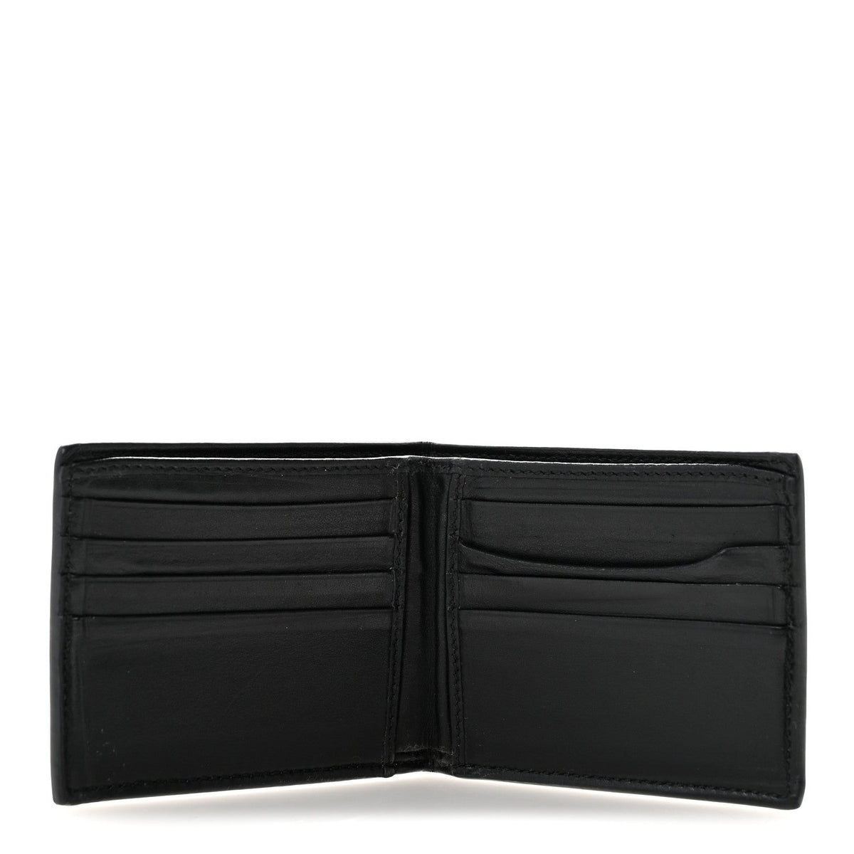 Plutone Calfskin Logo Bi-Fold Wallet Black
