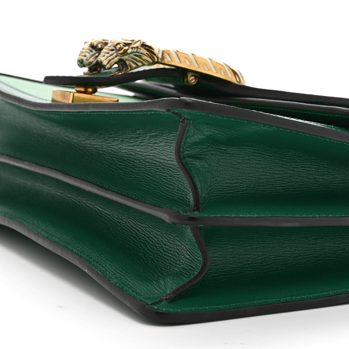 Azalea Calfskin Enamel Small Dionysus Shoulder Bag New Shamarock Emerald Off White