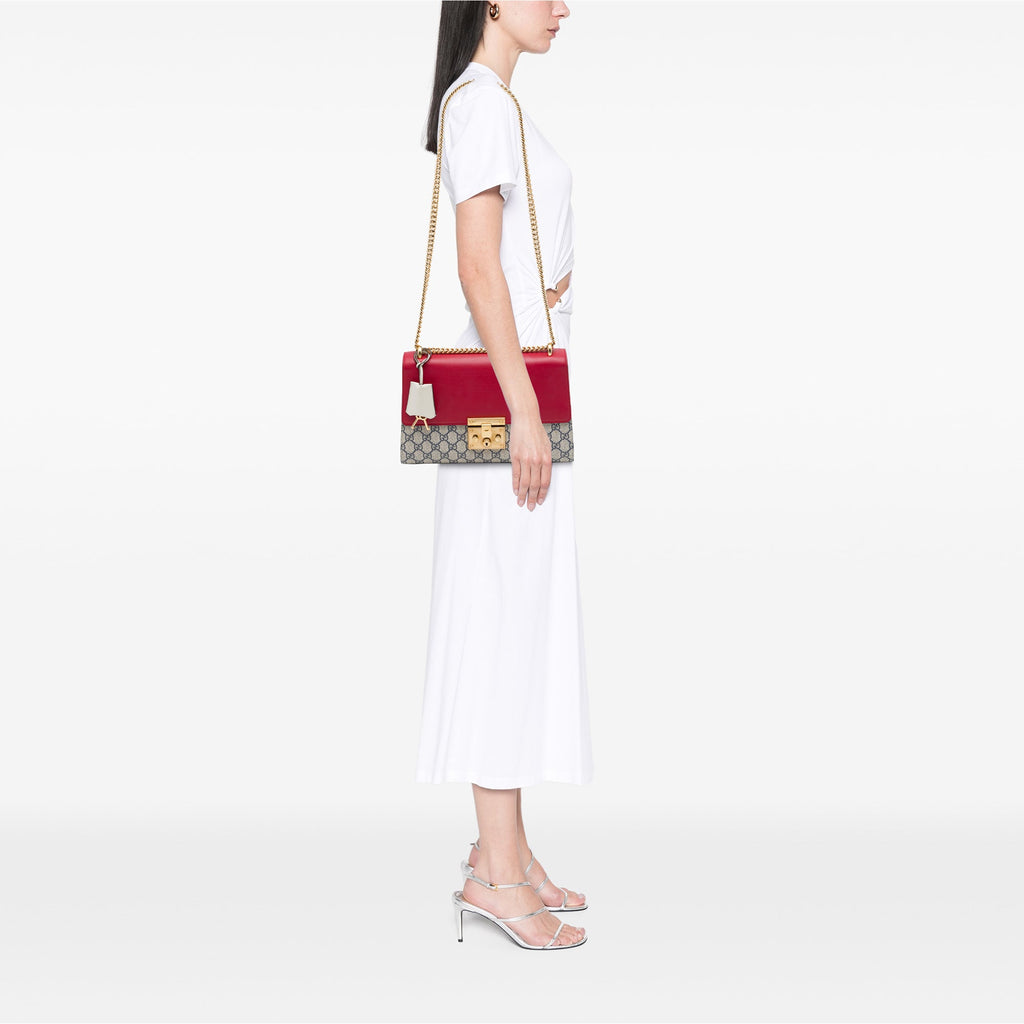 Padlock Shoulder Bag GG Coated Canvas and Leather Medium