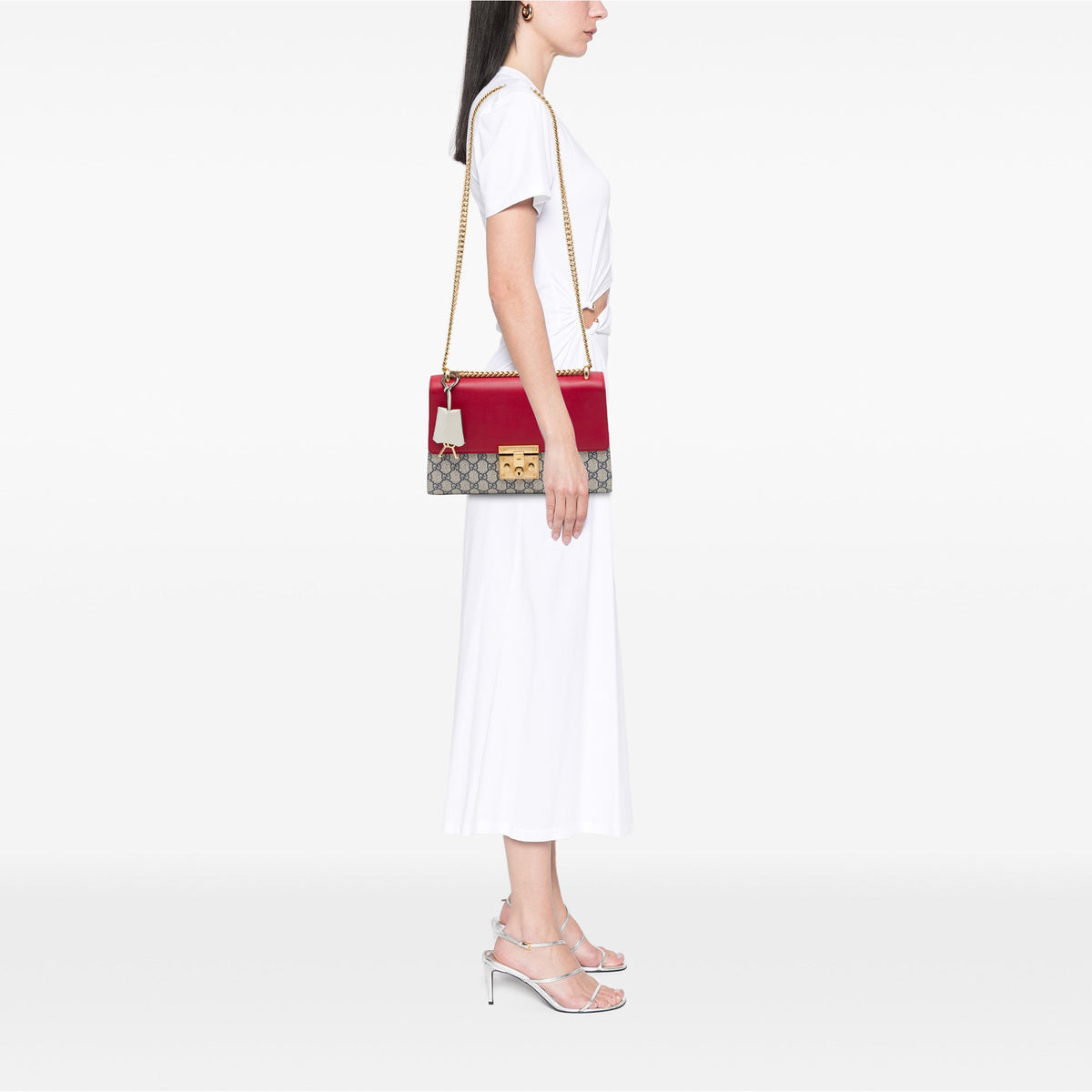 Padlock Shoulder Bag GG Coated Canvas and Leather Medium
